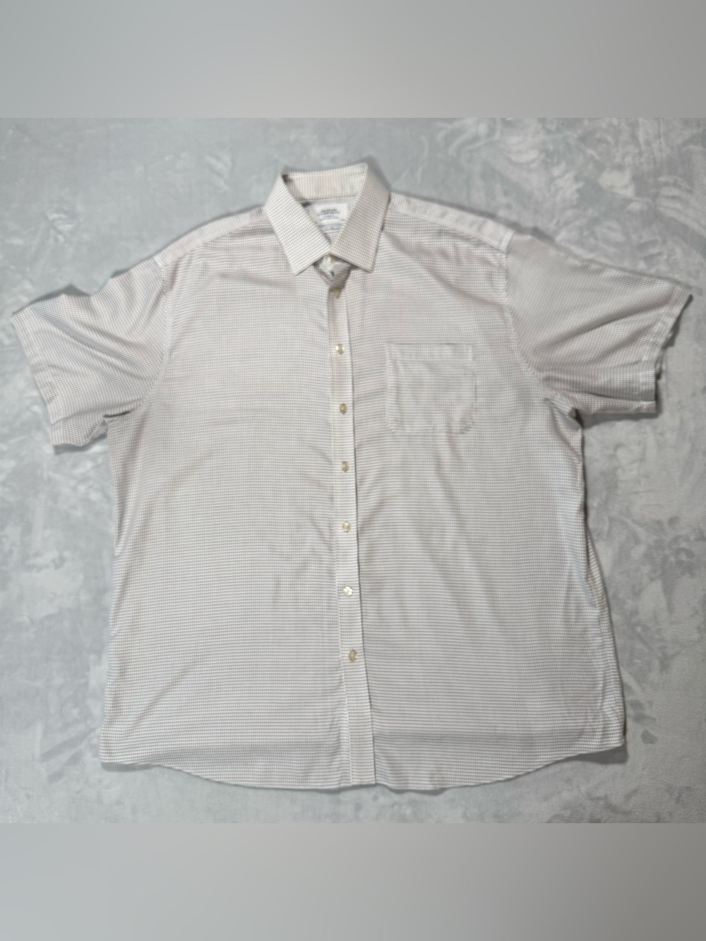 Charles Tyrwhitt Non-Iron Classic Fit Dress Shirt 18 35 White Check